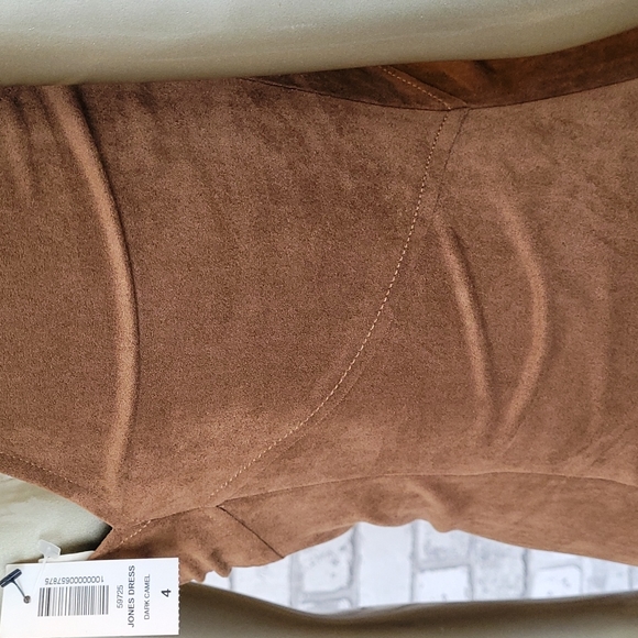 NWT Aritzia Wilfred Free Jones Dress | Dark Camel Faux Suede | Size 4 - Picture 6 of 15